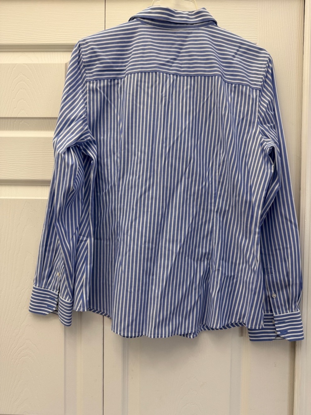 Talbots Blue and White Vertical Stripe Perfect Shirt - Picture 4 of 10